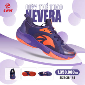 giày pickleball swin nevera tím